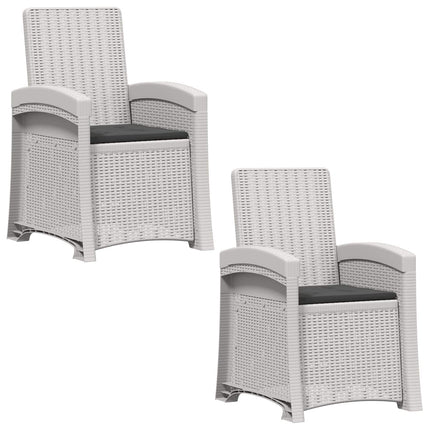 Reclining gardenstol i rottinglook 2 pcs Vit och antracit PP