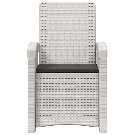 Reclining gardenstol i rottinglook 2 pcs Vit och antracit PP