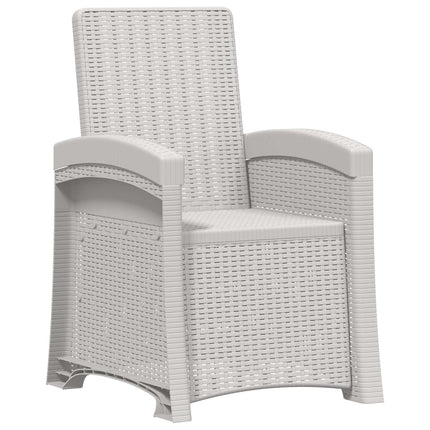 Reclining gardenstol i rottinglook 2 pcs Vit och taupe PP