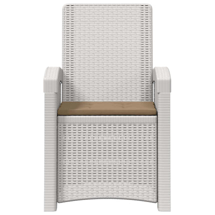 Reclining gardenstol i rottinglook 2 pcs Vit och taupe PP