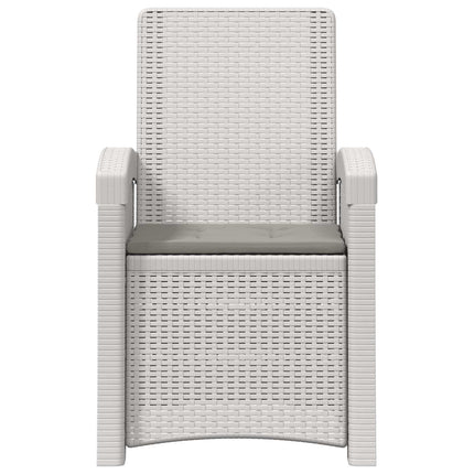 Reclining gardenstol i rottinglook 2 pcs Vit och ljusgrå PP