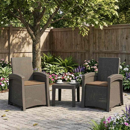Reclining gardenstol i rottinglook 2 pcs Ljusgrå och Taupe PP