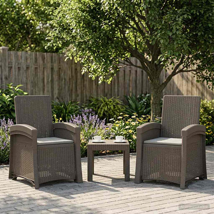 Reclining gardenstol i rottinglook 2 pcs Ljusgrå PP