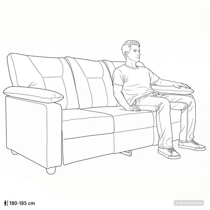 Soffa Svart 191 x 85 x 93 cm Konstläder