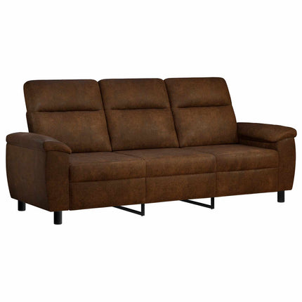 Soffa Brun 214 x 90 x 95 cm Faux Mockaläder