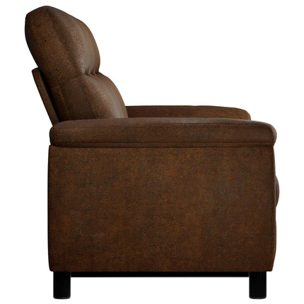 Soffa Brun 214 x 90 x 95 cm Faux Mockaläder