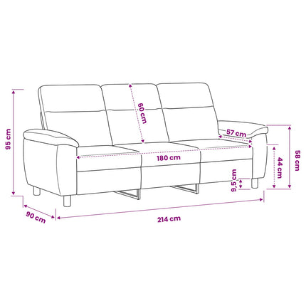 Soffa Brun 214 x 90 x 95 cm Faux Mockaläder