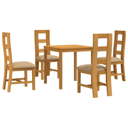 Matgrupp 5 st Beige Massivt Ekträ