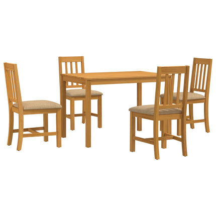 Matgrupp 5 st Beige Massivt Ekträ