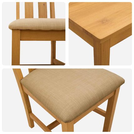 Matgrupp 5 st Beige Massivt Ekträ