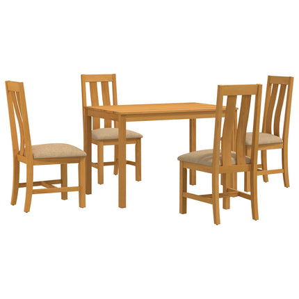 Matgrupp 5 st Beige Massivt Ekträ