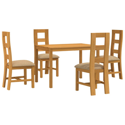 Matgrupp 5 st Beige Massivt Ekträ