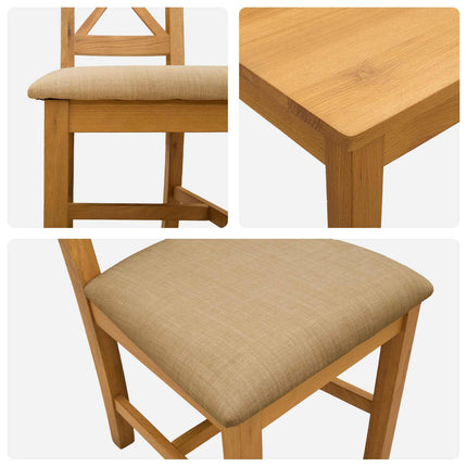 Matgrupp 5 st Beige Massivt Ekträ
