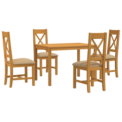 Matgrupp 5 st Beige Massivt Ekträ
