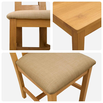 Matgrupp 7 st Beige Massivt Ekträ