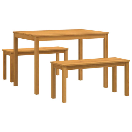 Matgrupp 3 st Naturlig Massivt Ekträ