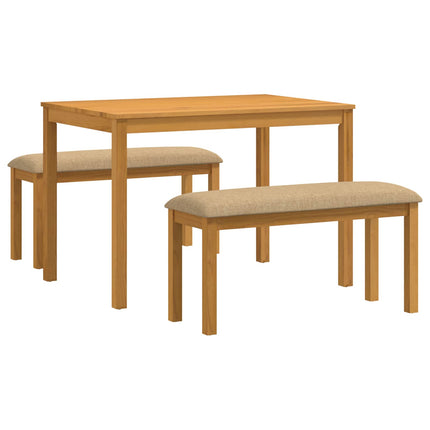 Matgrupp 3 st Beige Massivt Ekträ