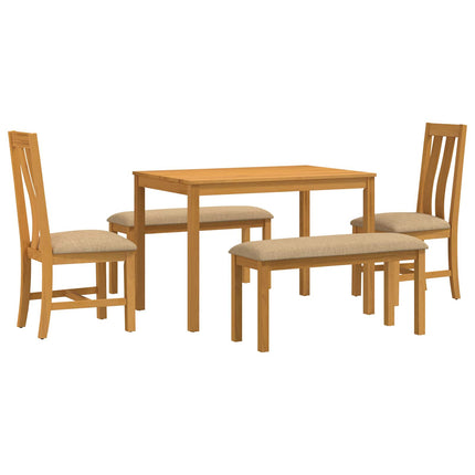 Matgrupp 5 st Beige Massivt Ekträ