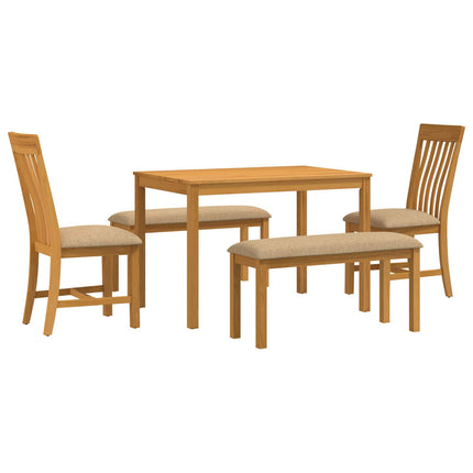 Matgrupp 5 st Beige Massivt Ekträ