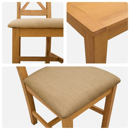 Matgrupp 3 st Beige Massivt Ekträ