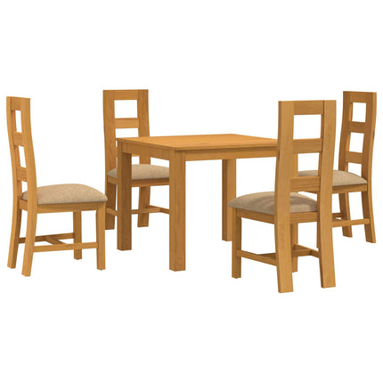 Matgrupp 5 st Beige Massivt Ekträ