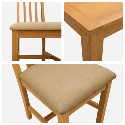 Matgrupp 5 st Beige Massivt Ekträ