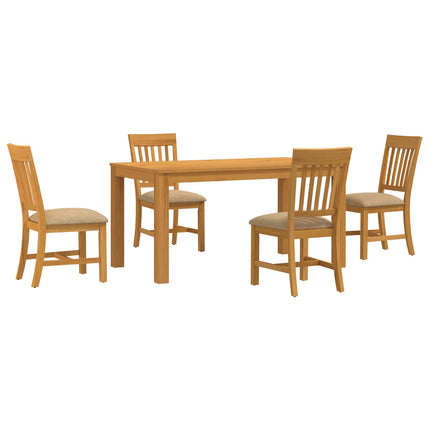 Matgrupp 5 st Beige Massivt Ekträ