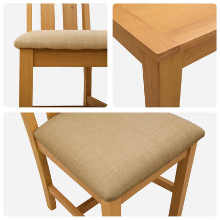 Matgrupp 5 st Beige Massivt Ekträ
