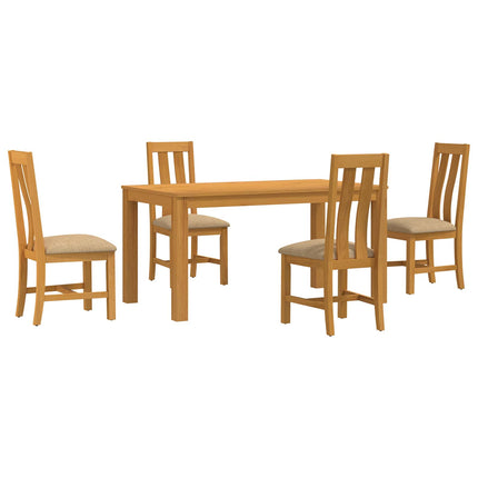 Matgrupp 5 st Beige Massivt Ekträ