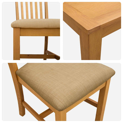 Matgrupp 5 st Beige Massivt Ekträ