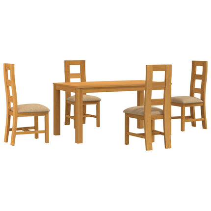 Matgrupp 5 st Beige Massivt Ekträ