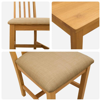 Matgrupp 9 st Beige Massivt Ekträ