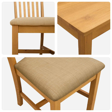 Matgrupp 9 st Beige Massivt Ekträ