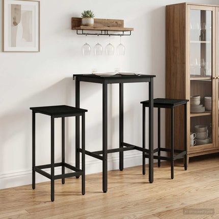 Barpall 2 pcs Svart ek 40 x 32 x 64 cm Konstruerat trä