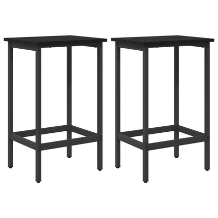 Barpall 2 pcs Svart ek 40 x 32 x 64 cm Konstruerat trä