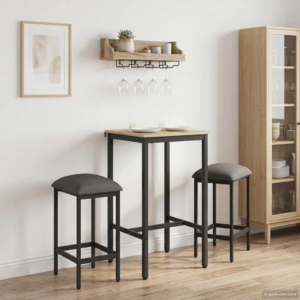 Barpall 2 pcs Ljusgrå 40 x 32 x 64 cm Konstruerat trä