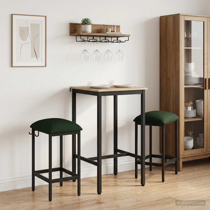 Barpall 2 pcs Mörkgrön 40 x 32 x 64 cm Konstruerat trä