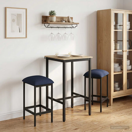 Barpall 2 pcs Blå 40 x 32 x 64 cm Konstruerat trä