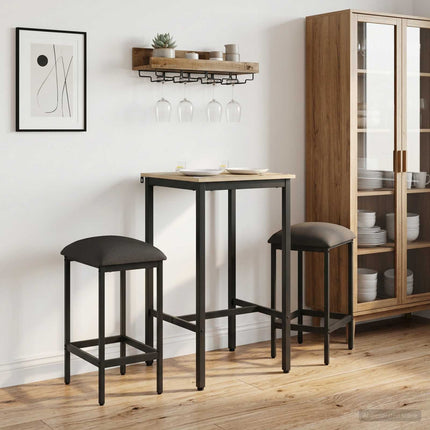 Barpall 2 pcs Mörkgrå 40 x 32 x 74 cm Konstruerat trä