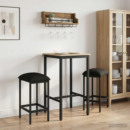 Barpall 2 pcs Svart 40 x 32 x 74 cm Konstruerat trä