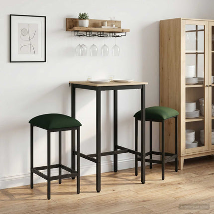 Barpall 2 pcs Mörkgrön 40 x 32 x 74 cm Konstruerat trä