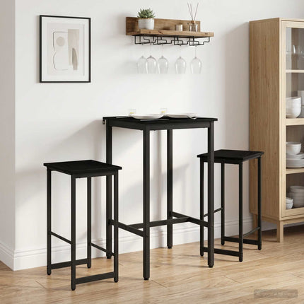 Barpall 2 pcs Svart ek 40 x 32 x 74 cm Konstruerat trä