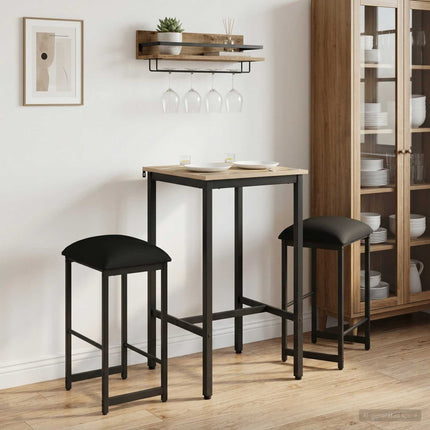 Barpall 2 st Svart 40 x 32 x 74 cm Konstruerat trä