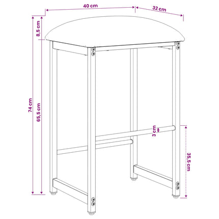 Barpall 2 st Mörkgrön 40 x 32 x 74 cm Konstruerat trä
