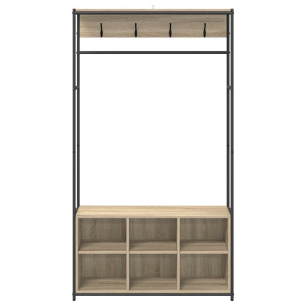 Klädhängare med skofåtölj Sonoma-ek 100 x 32 x 180,5 cm