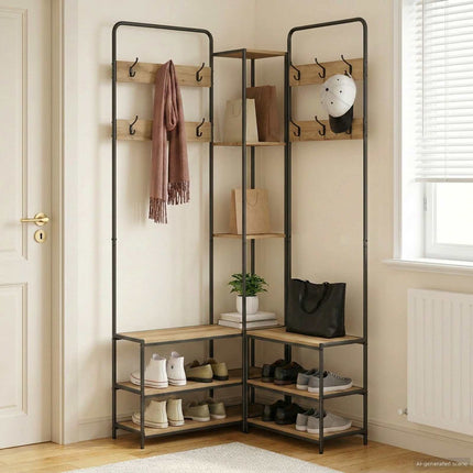Klädhängare med skofåtölj Artisan-ek 143 x 30 x 199,5 cm