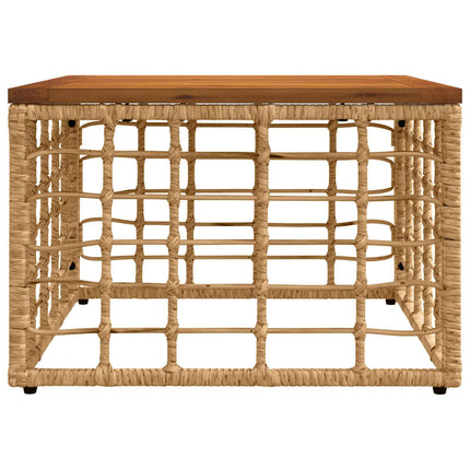 Trädgårdsbord Naturlig 55 x 55 x 37 cm PE Rattan och Glas
