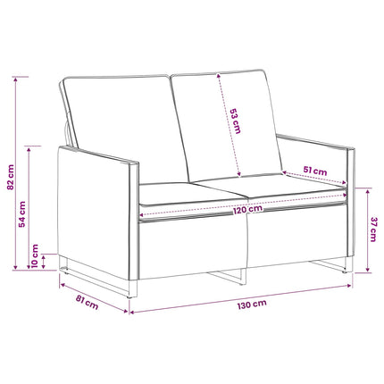 Soffa för 2 personer Mörkgrå 130 x 81 x 82 cm Faux mockatyg
