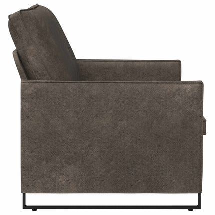 Soffa för 2 personer Mörkgrå 150 x 81 x 82 cm Faux mockatyg
