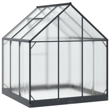 Trädgård Växthus med dörr Antracit 183,5 x 183,5 x 207 cm